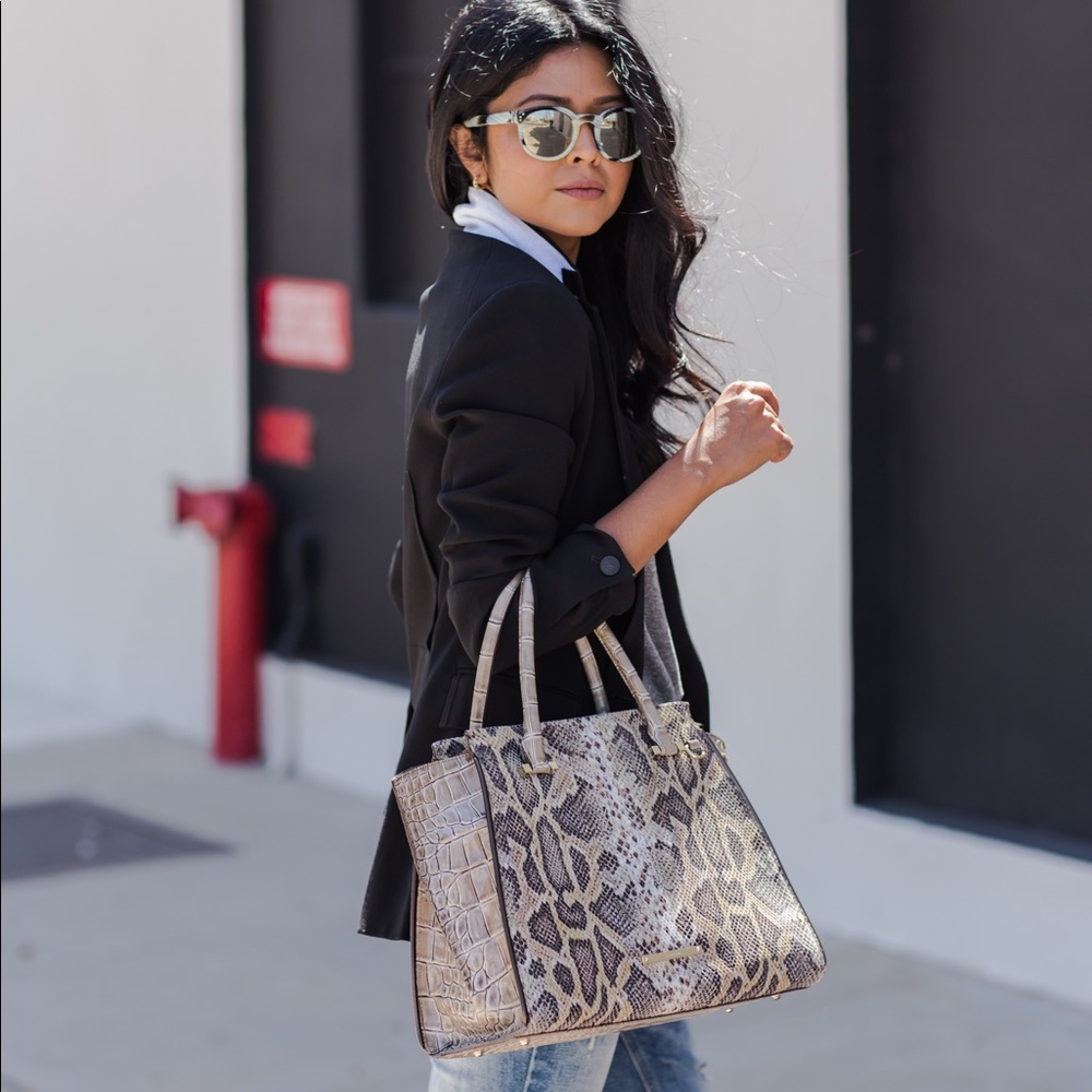 Brahmin Priscilla Satchel- Natural Leighton